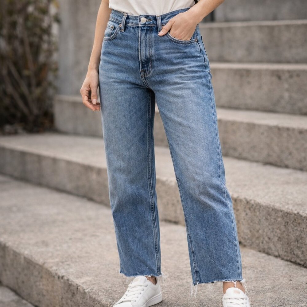 Rag & Bone Sophie High-Rise Ultra Wide Leg Jeans Blue Size 29